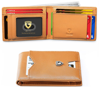 Men's Slim Blocking Wallet - Minimalist Carbon Fiber Bifold