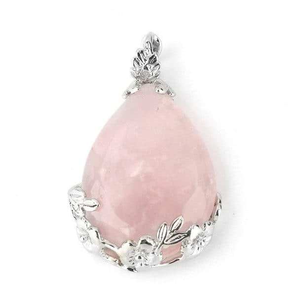 Flower Crystal Teardrop Necklace