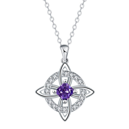 ✨ Mystical Birthstone Witches Knot Necklace – Natural Crystal 🔮💞Protect Your Loved Ones