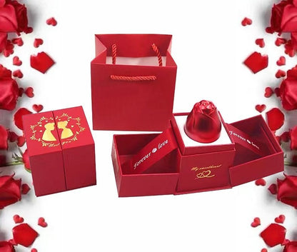 Valentine's day promotion💞 "I Love You" Roses Bloom Necklace in 100 Languages Gift Set