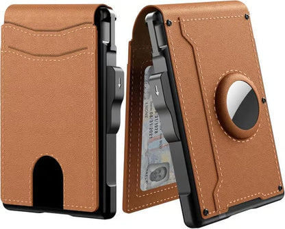 🔥Last Day 49% OFF🔥Wallet for Men - with Pop Up Aluminum Case Money Clip Slim Leather Slots Credit Card Holder Bifold Minimalist Wallet
