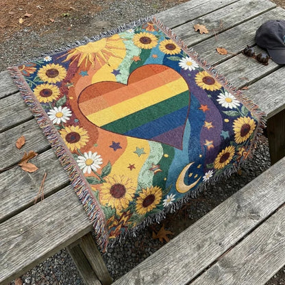 🏳️‍🌈Handmade Woven Pride Blanket | For Belonging, Visibility & Unapologetic Self-Expression