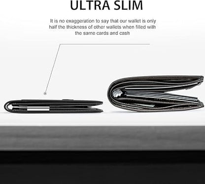 Men's Slim Blocking Wallet - Minimalist Carbon Fiber Bifold