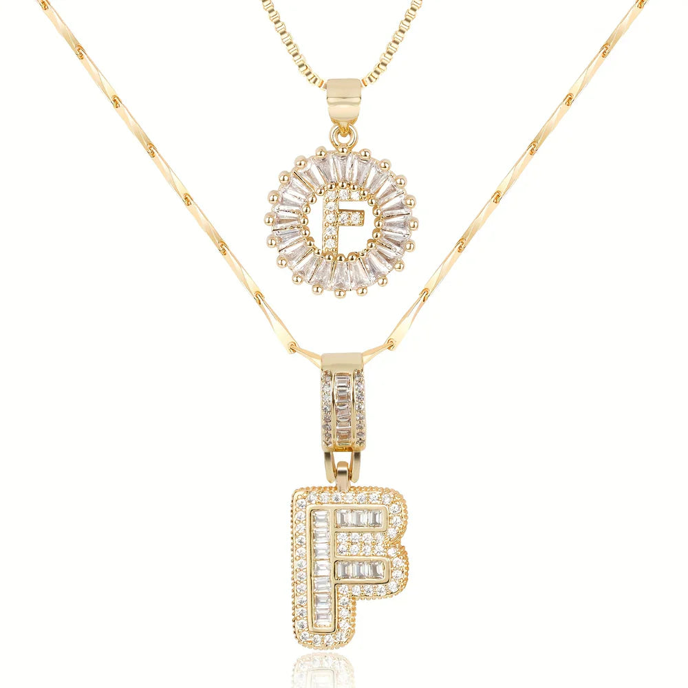 【LAST DAY 48% OFF】2 Pack - Initial Letter Pendant Necklaces