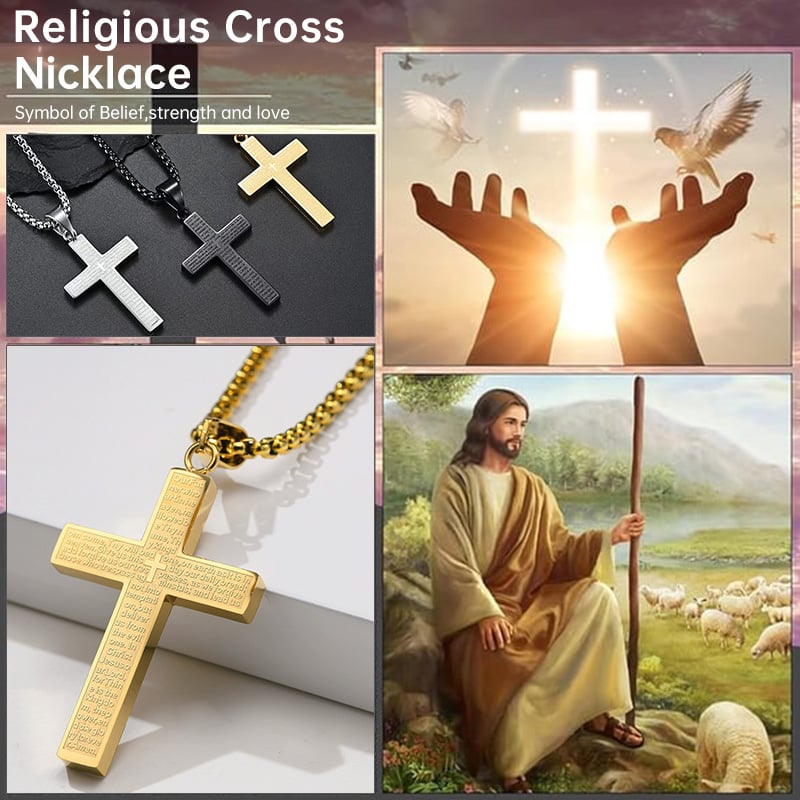 🎉Lord's Prayer Scibble Cross Necklace🎉