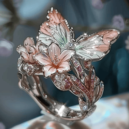 (🔥HOT SALE NOW 49% OFF) - Butterfly Flower Ring