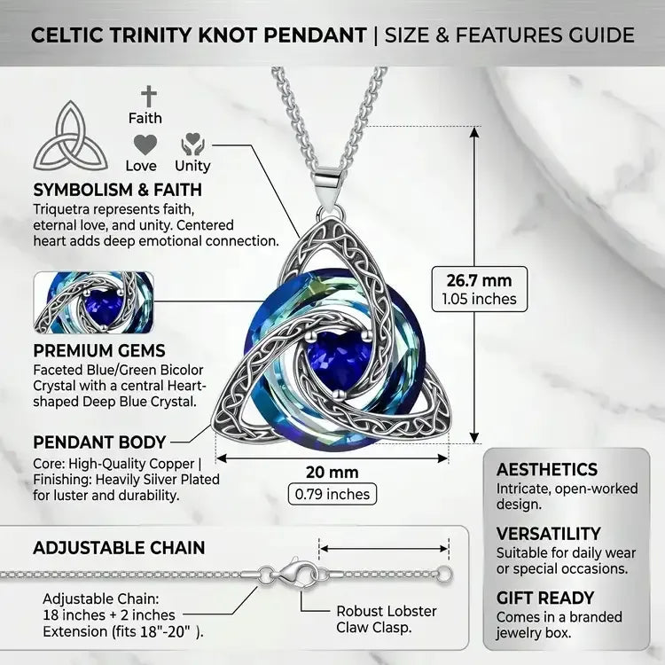 Birthstone Celtic Knot Necklace for Women
