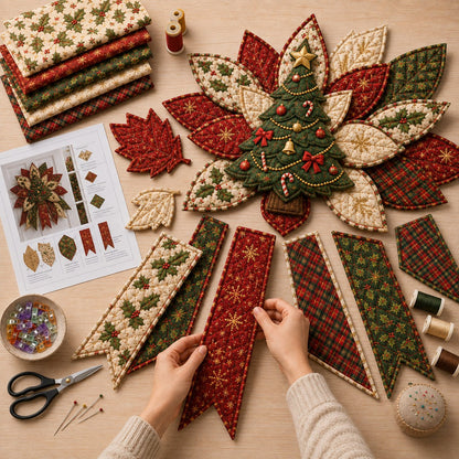 🎅🎄Beginner-Friendly Oversized Christmas Character Quilted Door Hanger Sewing Kit | Complete Kit with All Tools & Step-by-Step Guide Included 💕