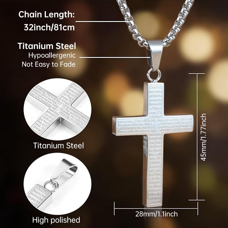 🎉Lord's Prayer Scibble Cross Necklace🎉