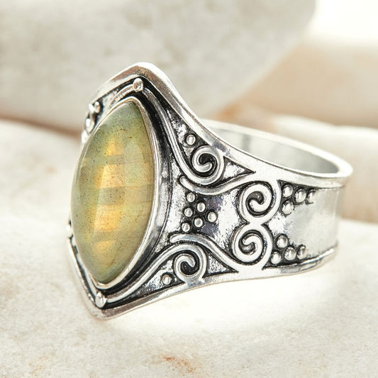 Natural Moonstone 'Full Moon' Ring