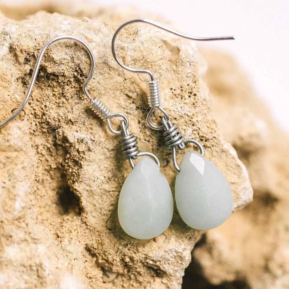 Amazonite Teardrop Earrings