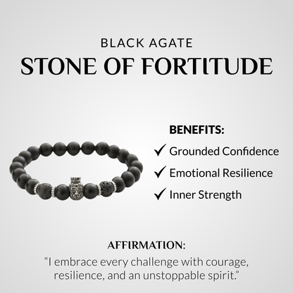 Black Agate Lion Bracelet