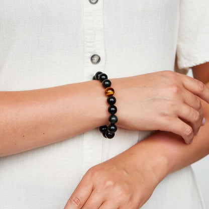 Black Onyx And Tiger's Eye Bracelet