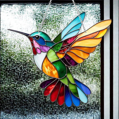 Window Suncatcher Stained Glass Bluebird Acrylic Hanging Decor