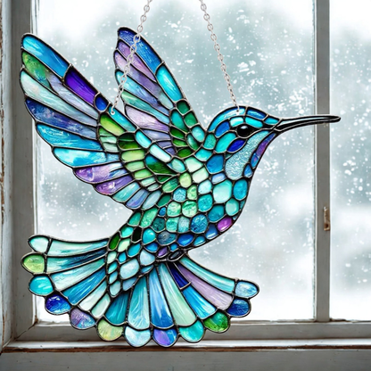 Window Suncatcher Stained Glass Bluebird Acrylic Hanging Decor