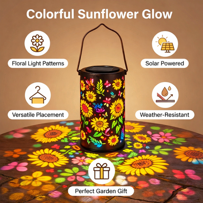 Colorful Sunflower Glow Solar Garden Lantern
