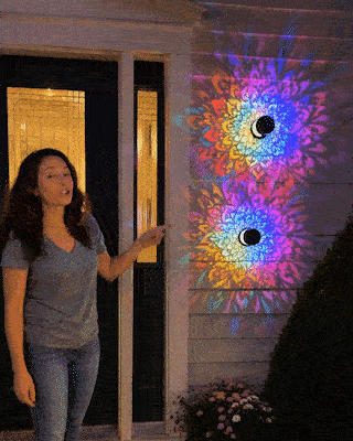 🌞 Buy 1 Get 1 FREE! Solar Mandala Wall Light – Outdoor Garden Projector Lamp for Patio & Fence ✨