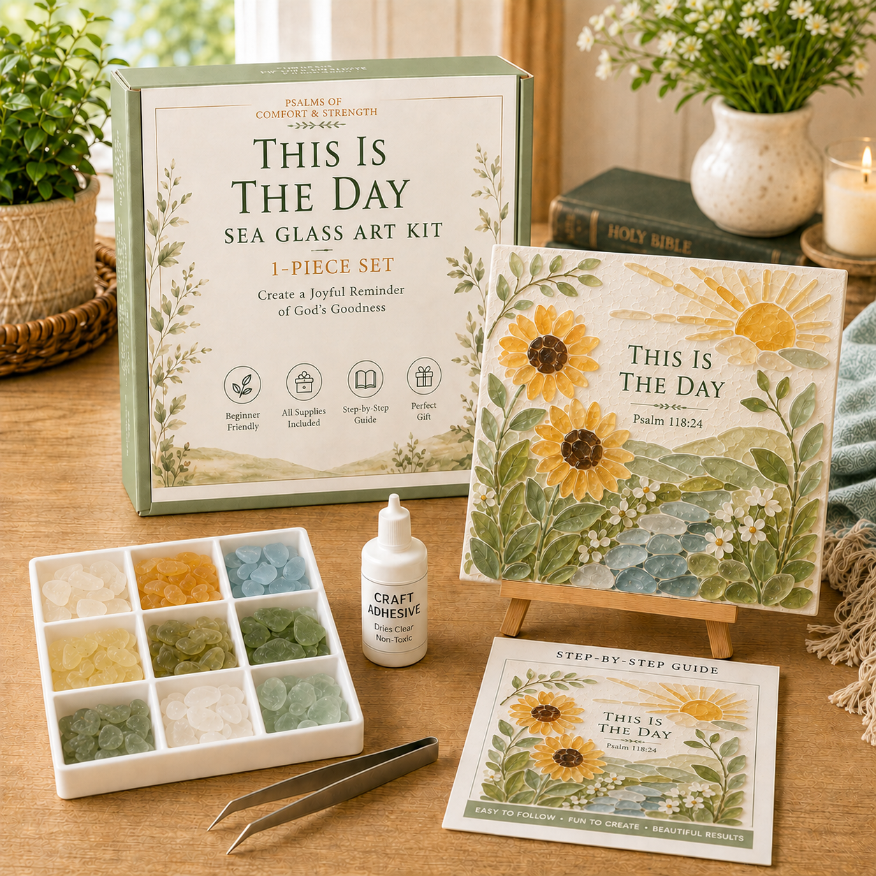 ✝️ Psalms of Comfort & Strength Sea Glass Art Kit 🎁Buy 2 Get 1 FREE — Add Any 3 Pcs To Cart🎉