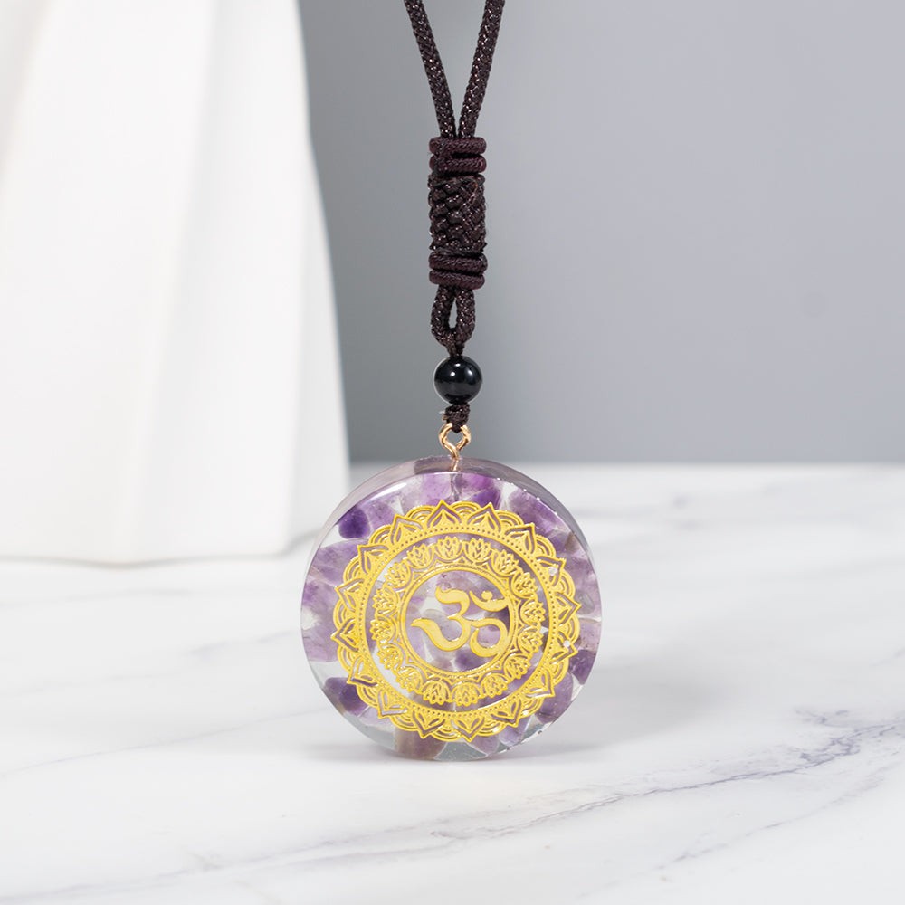 Amethyst Talisman with Om & Orgone Energy - Clear Emotional & Mental Clutter