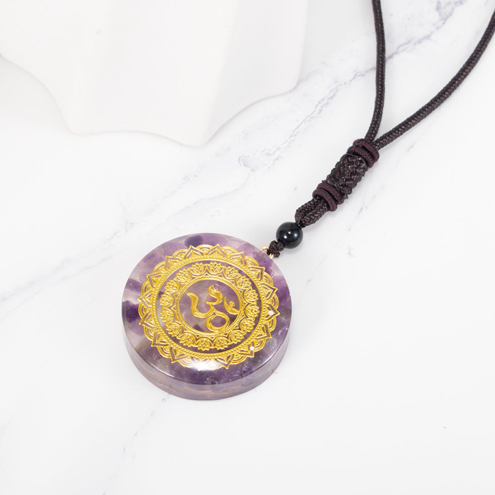 Amethyst Talisman with Om & Orgone Energy - Clear Emotional & Mental Clutter
