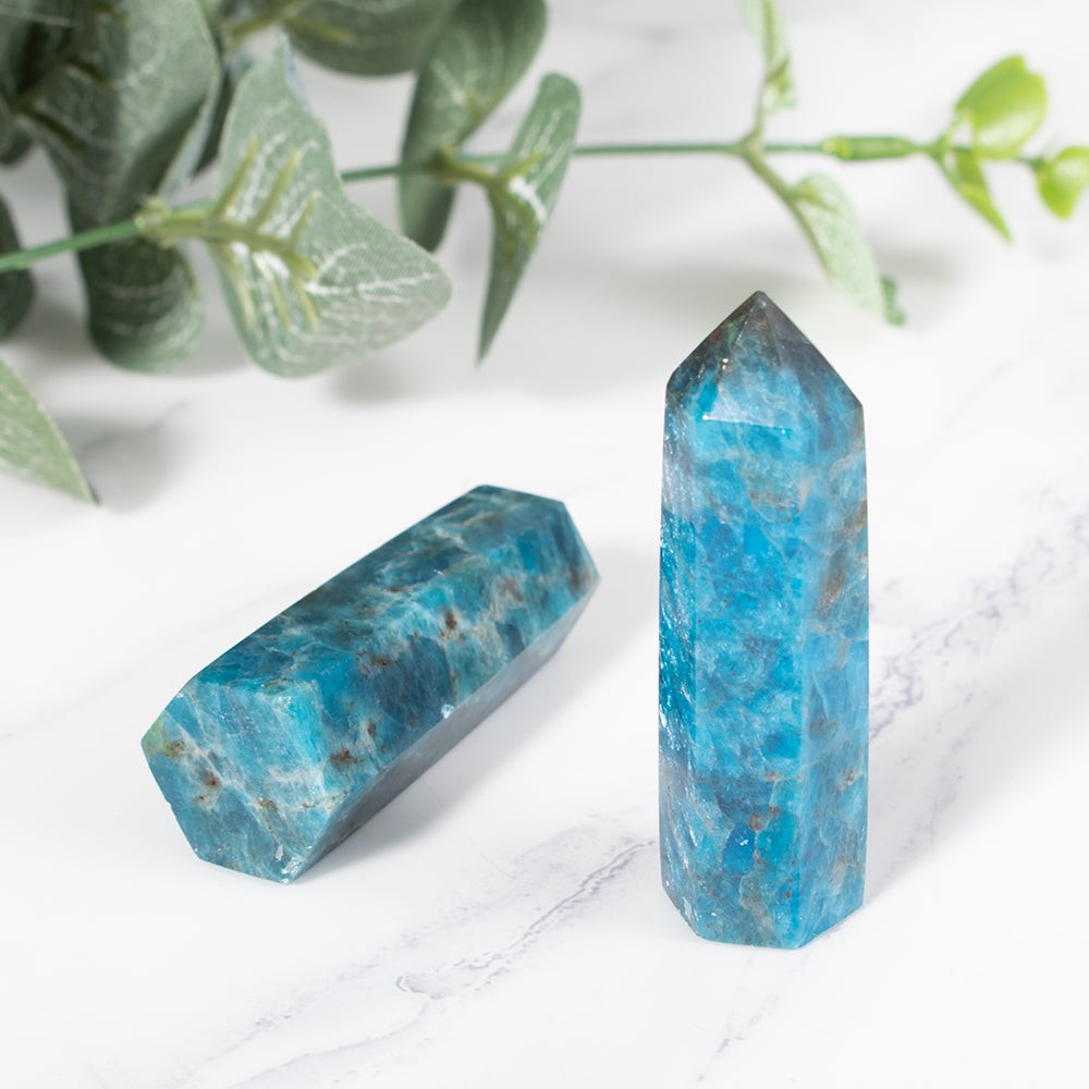 Blue Apatite Crystal Point