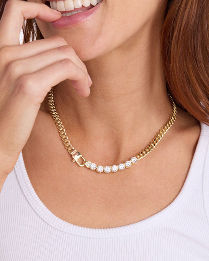 Love Diamonds Necklace 6.8mm - Gold|White Diamondettes