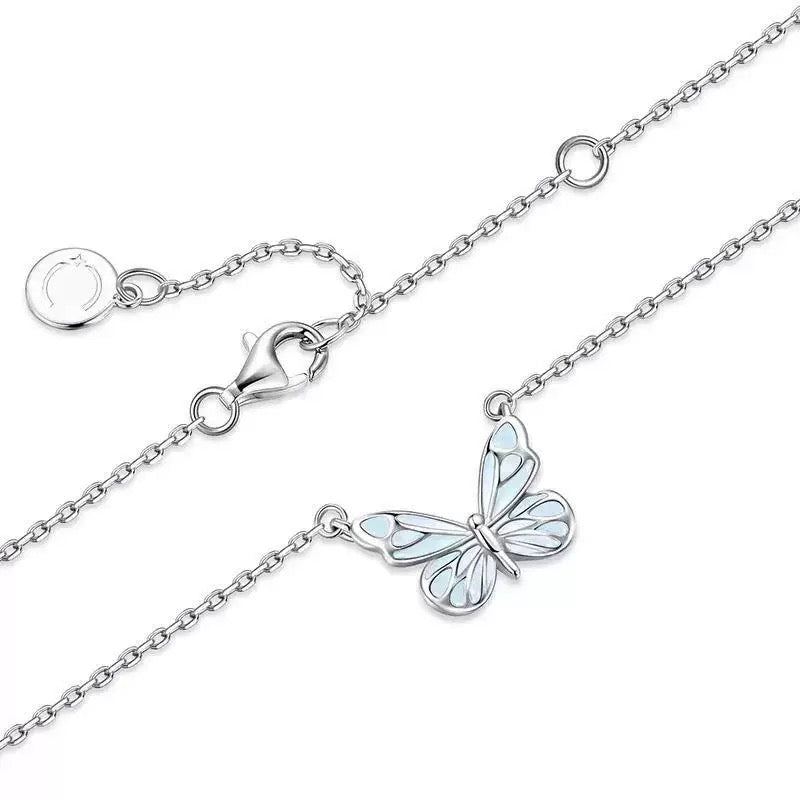 Luminous Dream Blue Butterfly Bracelet and Necklace