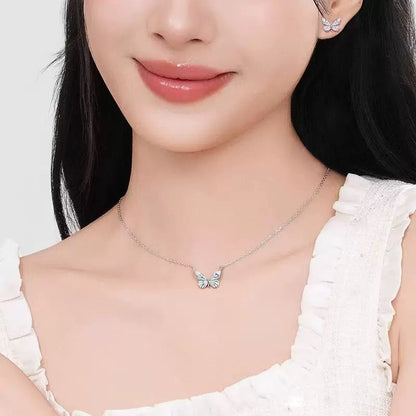 Luminous Dream Blue Butterfly Bracelet and Necklace