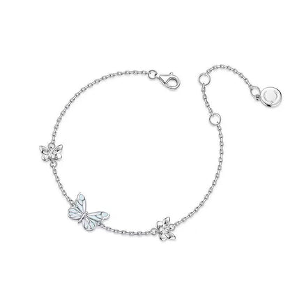 Luminous Dream Blue Butterfly Bracelet and Necklace