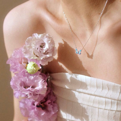 Luminous Dream Blue Butterfly Bracelet and Necklace