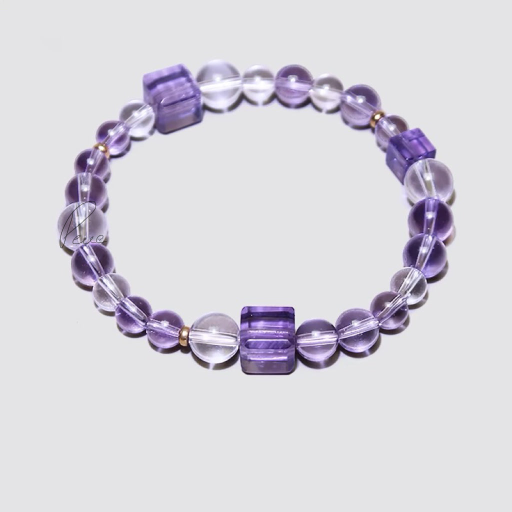 Tashi S Brazil Amethyst & Clear Quartz Bracelet