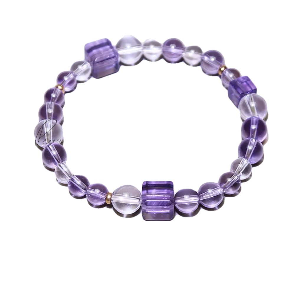 Tashi S Brazil Amethyst & Clear Quartz Bracelet