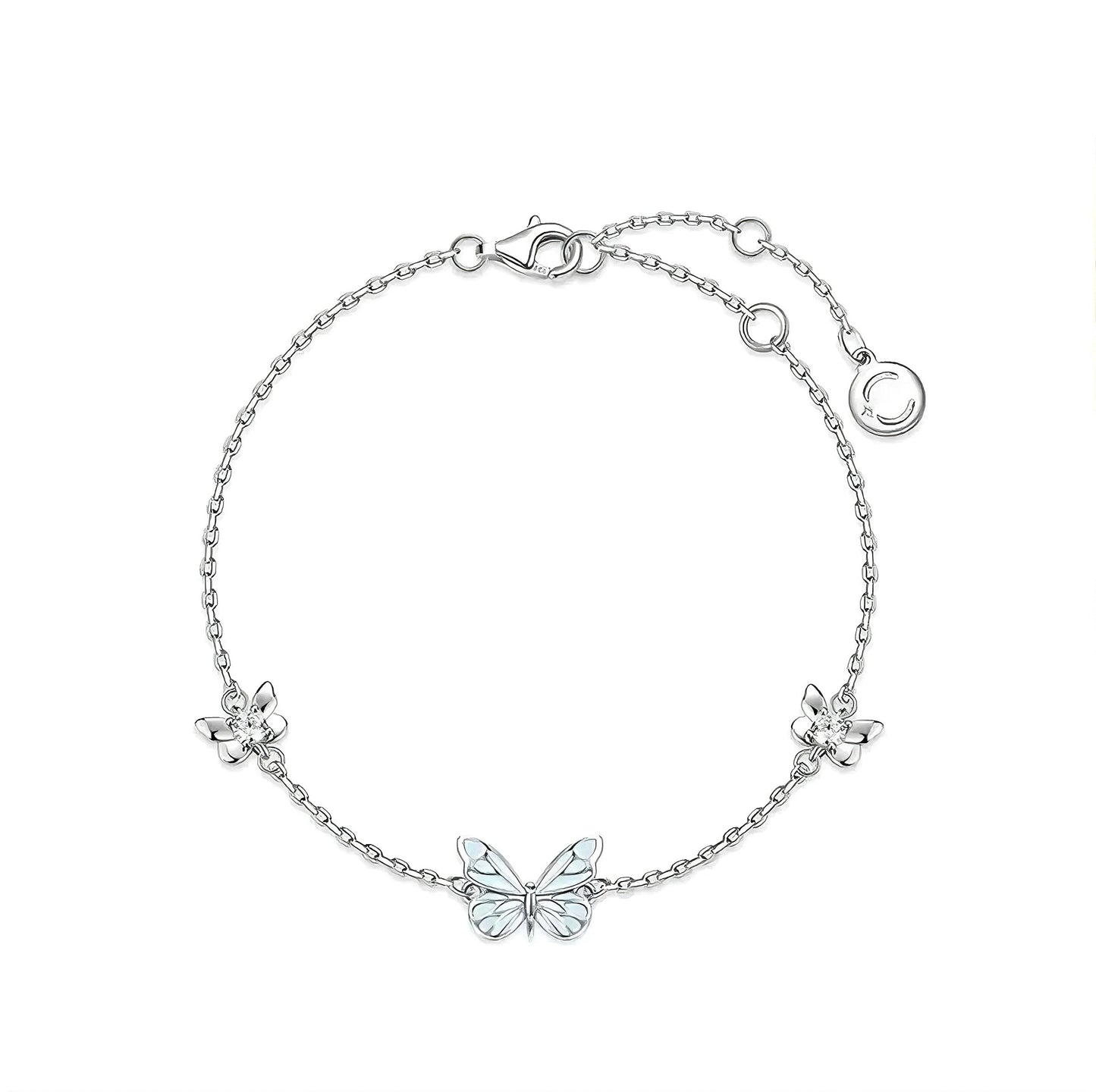 Luminous Dream Blue Butterfly Bracelet and Necklace