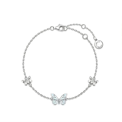 Luminous Dream Blue Butterfly Bracelet and Necklace