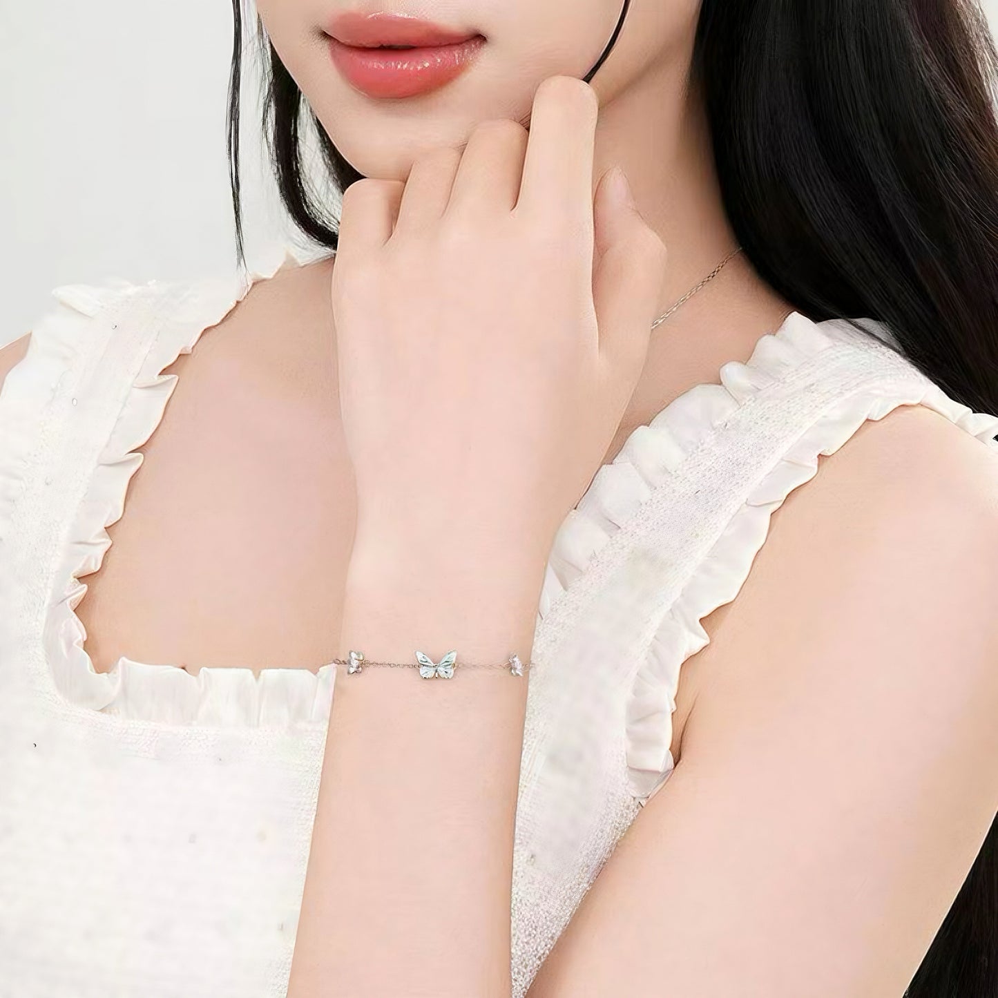 Luminous Dream Blue Butterfly Bracelet and Necklace