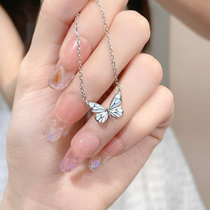Luminous Dream Blue Butterfly Bracelet and Necklace