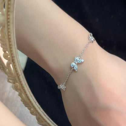 Luminous Dream Blue Butterfly Bracelet and Necklace