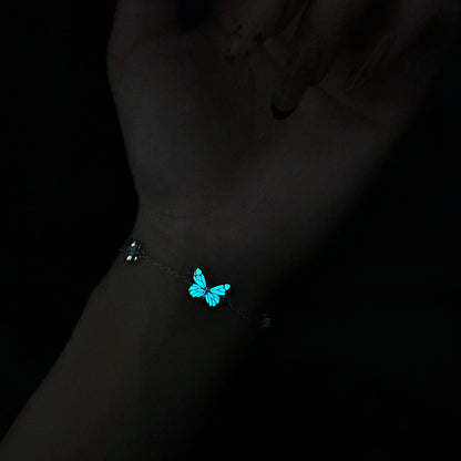 Luminous Dream Blue Butterfly Bracelet and Necklace