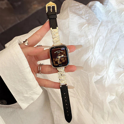 Aurora Crystal Leather Apple Watch Strap