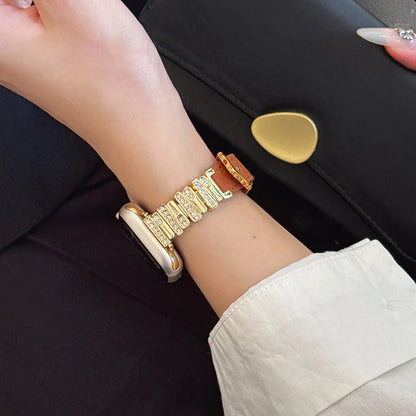 Aurora Crystal Leather Apple Watch Strap