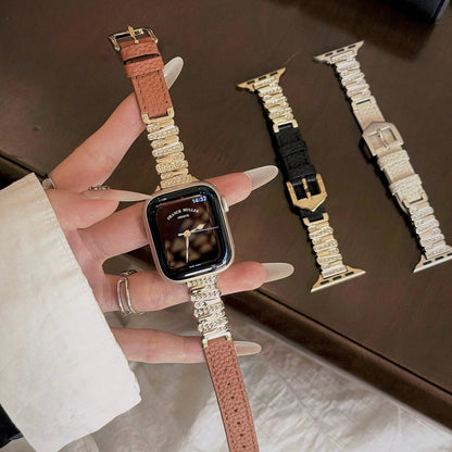 Aurora Crystal Leather Apple Watch Strap
