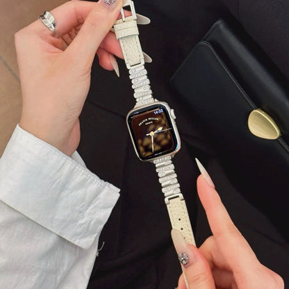 Aurora Crystal Leather Apple Watch Strap