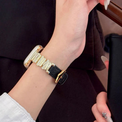 Aurora Crystal Leather Apple Watch Strap