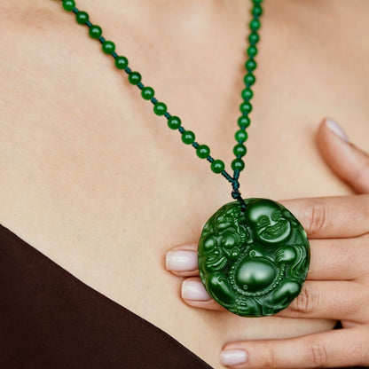 Jade Crystal Buddha Necklace