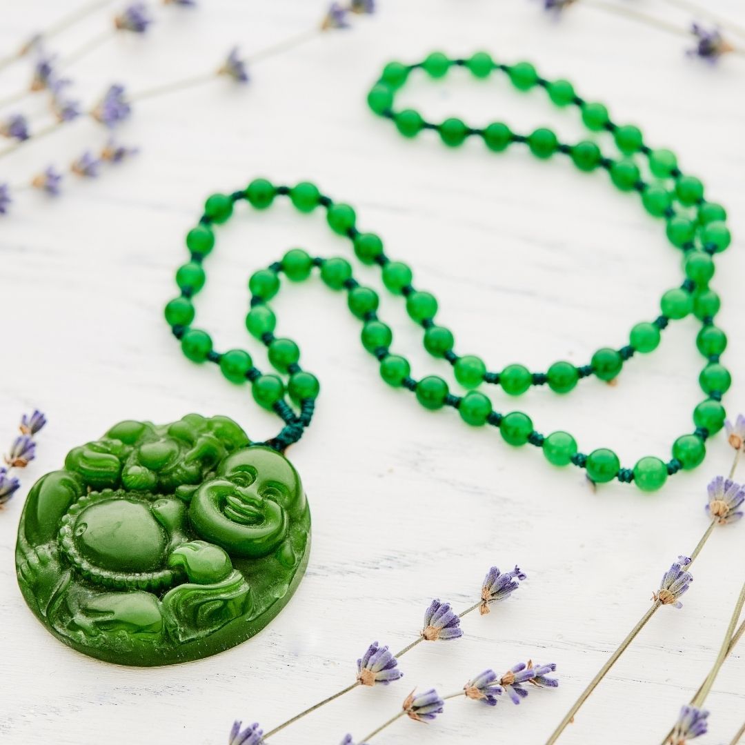 Jade Crystal Buddha Necklace