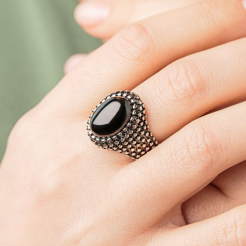 Protection Obsidian Gemstone Ring