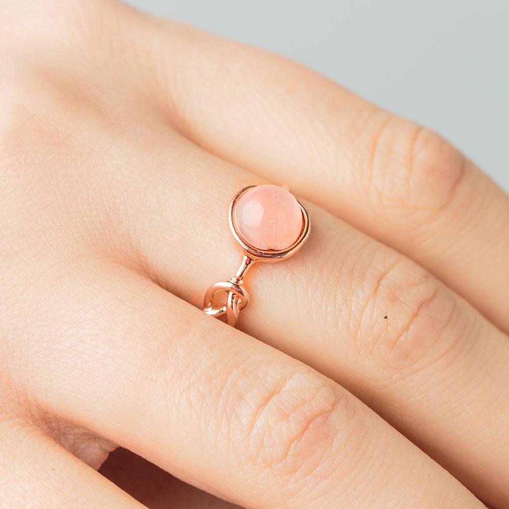 Pink Moonstone Crystal Ring