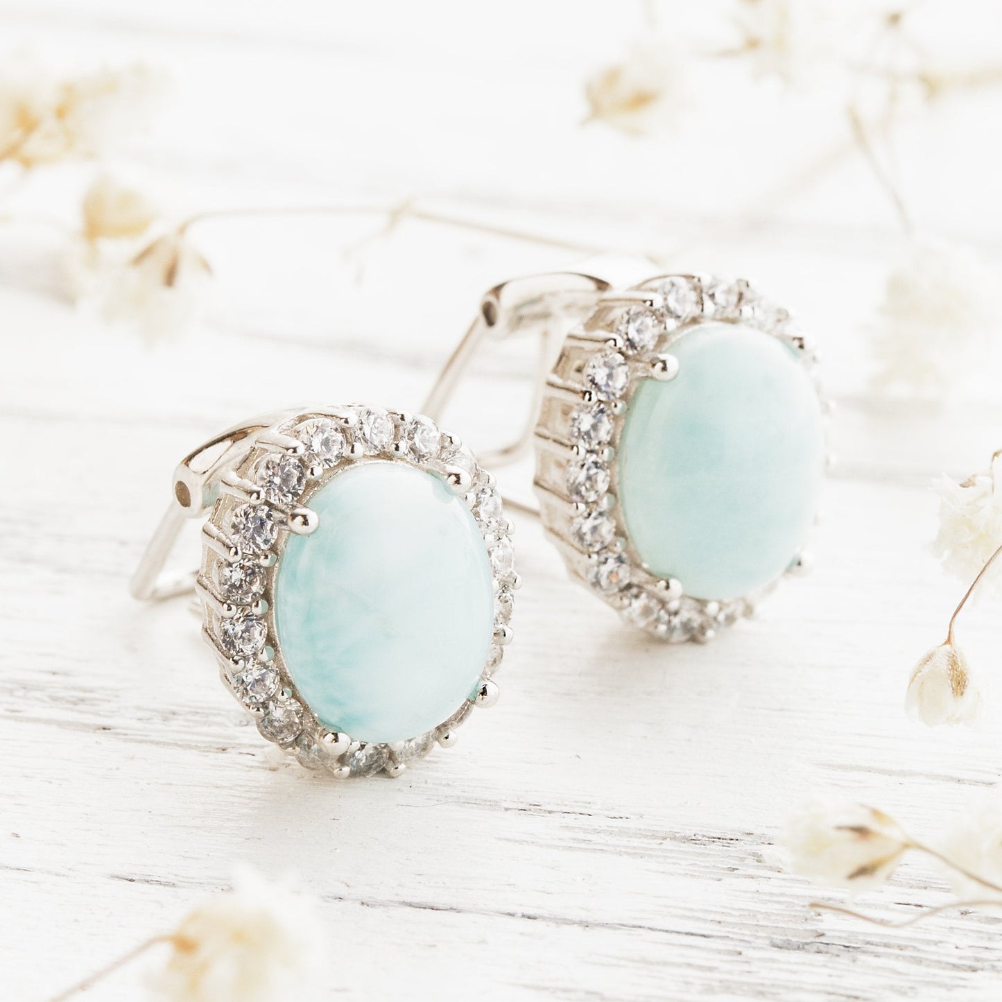 Larimar Wave Earrings