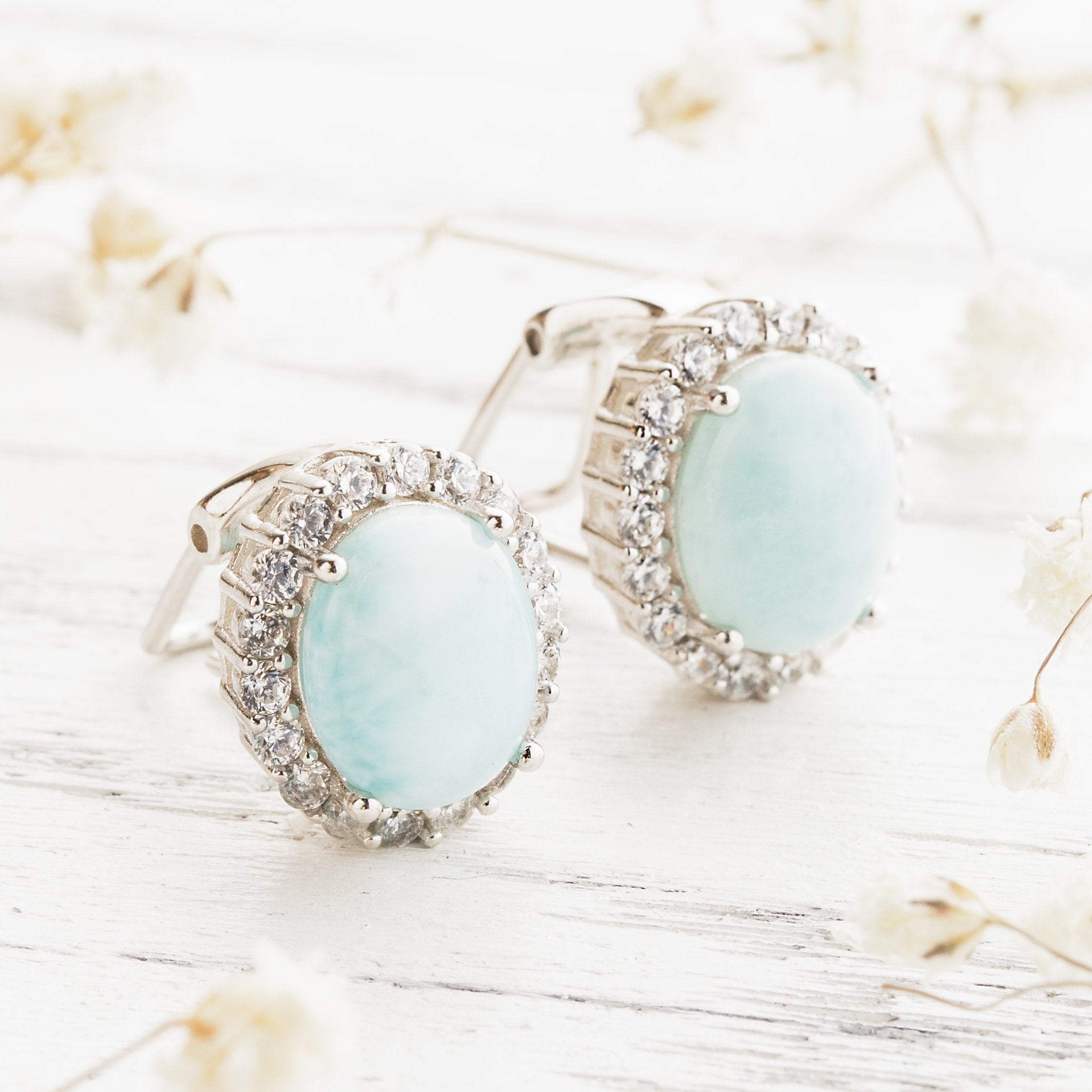 Larimar Wave Earrings