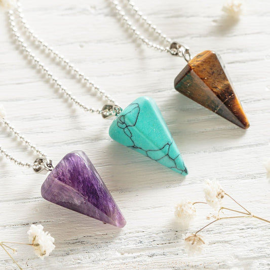 Hexagon Crystal Pendulum Necklace